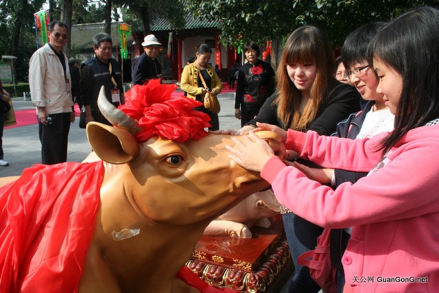 转载:2011年9月19日洛阳关林文物管理处首次采用佛家弟子崔玉晶居士倡议的“素三牲”献太牢，获得社会各界的好评